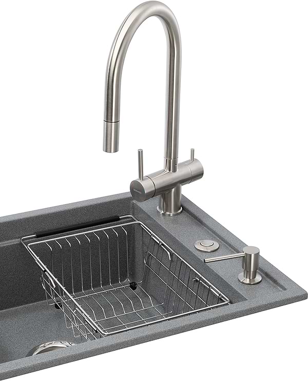 Фото - Мийка кухонна+змішувач+дозатор GRANADO Royal Estella grafito (+подрібнювач Algar+Ferrol inox+ Redondo inox+кошик+дошка)