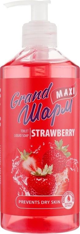Рідке мило для рук Grand Шарм Maxi Полуниця 500 мл (4820195504246) - Фото 1