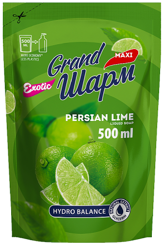 Рідке мило для рук Grand Шарм Maxi Persian Lime 500 мл (4820195505946) - Фото 1