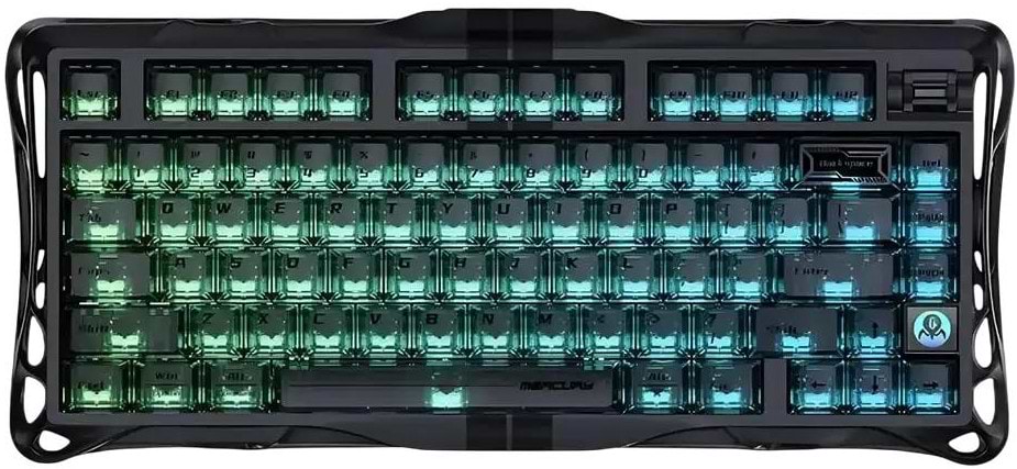 Клавіатура бездротова ігрова GravaStar Mercury V75 80keys, Magnetic Jade Pro, 8K, USB-A, RGB, Stealth Black (GSV75_XTAL_BLK)