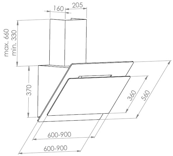 Фото - Уцінка - Витяжка декоративна Grifon GR SL CAR 60 BL
