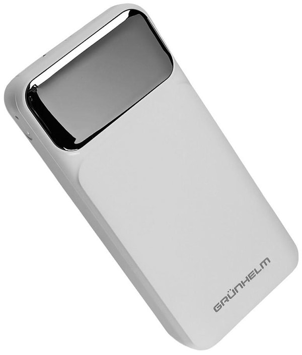 Фото - Уцінка - Батарея мобільна Grunhelm 20.000 mAh White швидка зарядка 22.5W (GP-20WQC)