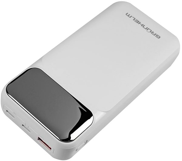 Фото - Уцінка - Батарея мобільна Grunhelm 20.000 mAh White швидка зарядка 22.5W (GP-20WQC)