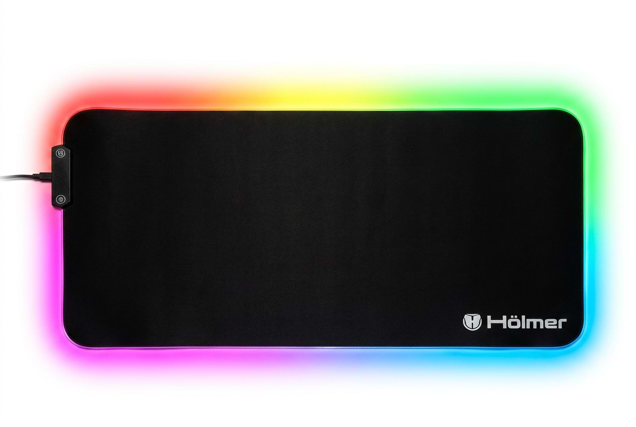 Коврик для мыши игровой Holmer с подсветкой 600х300х3 мм (GMP-01RGB)