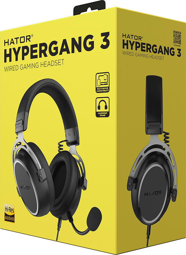 Фото - Уцінка - Гарнітура дротова ігрова Hator HYPERGANG 3 Hi-Res Black (ESH05)