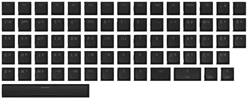 Додаткові змінні клавіші для клавіатури Hator OMA profile PBT keycap set black (HTS500)