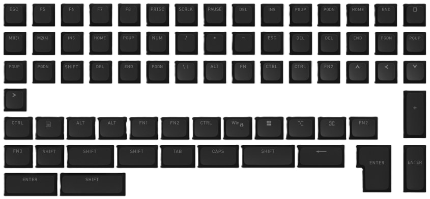 Додаткові змінні клавіші для клавіатури Hator OMA profile PBT keycap set black (HTS503)