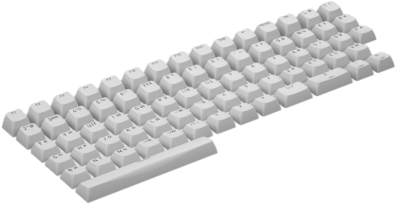 Додаткові змінні клавіші для клавіатури Hator OMA profile PBT keycap set white (HTS510)
