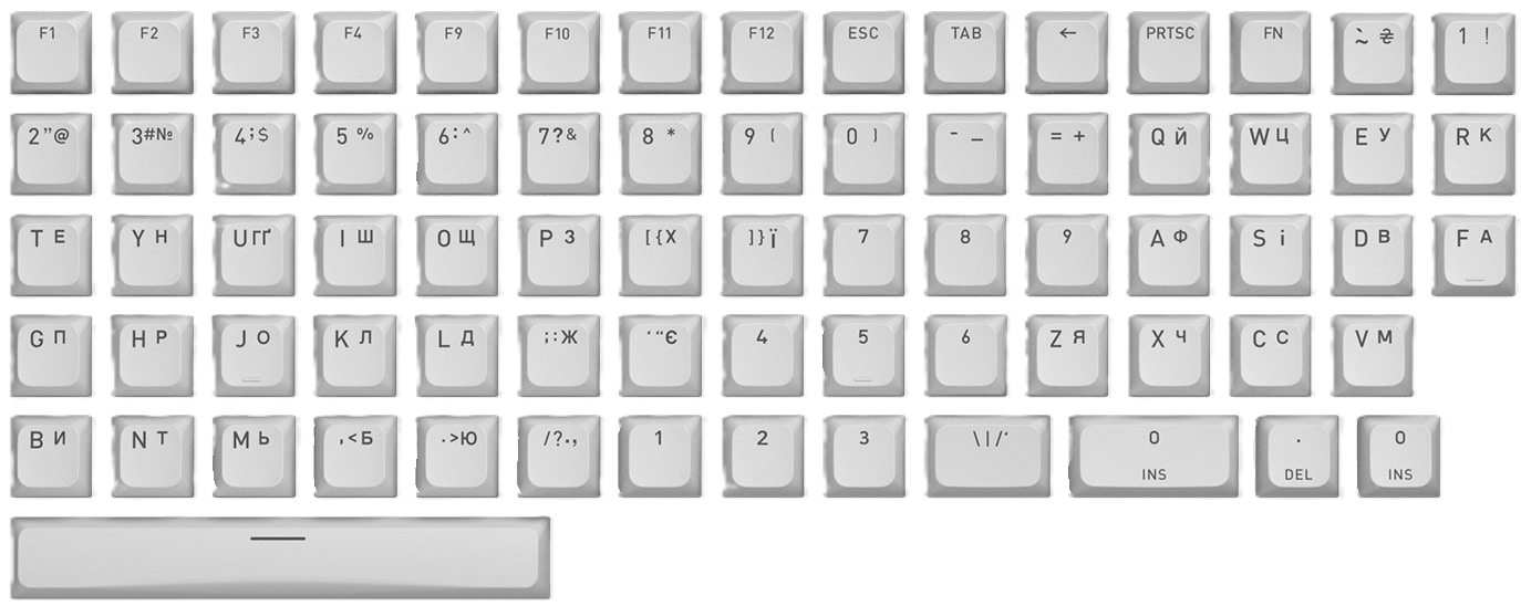 Додаткові змінні клавіші для клавіатури Hator OMA profile PBT keycap set white (HTS510)