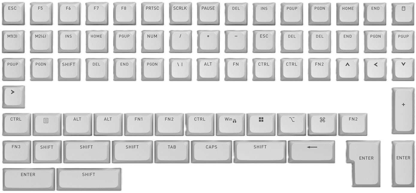 Додаткові змінні клавіші для клавіатури Hator OMA profile PBT keycap set white (HTS513)