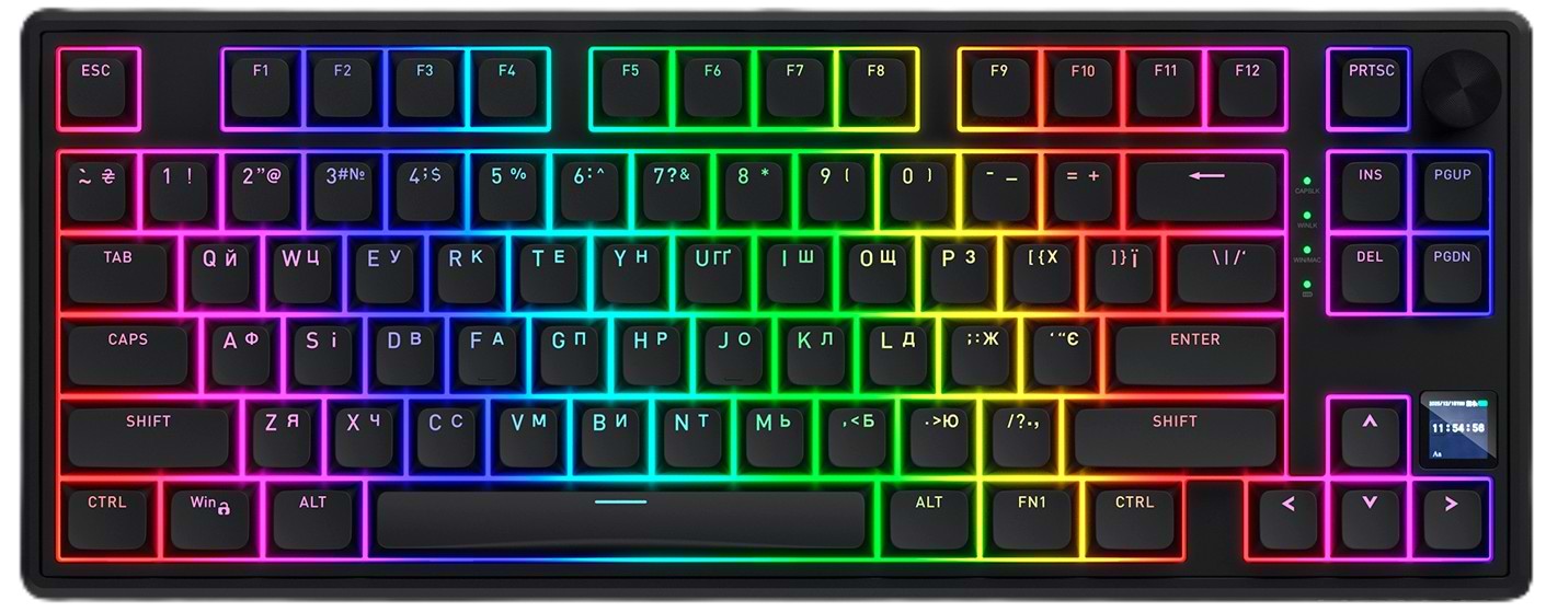 Клавіатура бездротова ігрова Hator Skyfall 80 PRO wireless black (HTK4181UA)