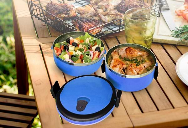 Фото - Термос для продуктов Heinner 0,7+0,7л Blue (HR-F-863-2A)