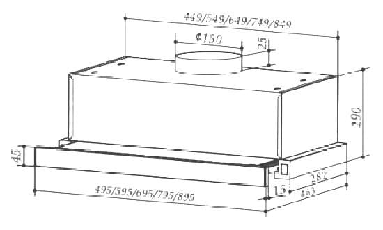 Фото - Витяжка вбудована Heinner HTCH-F660IX