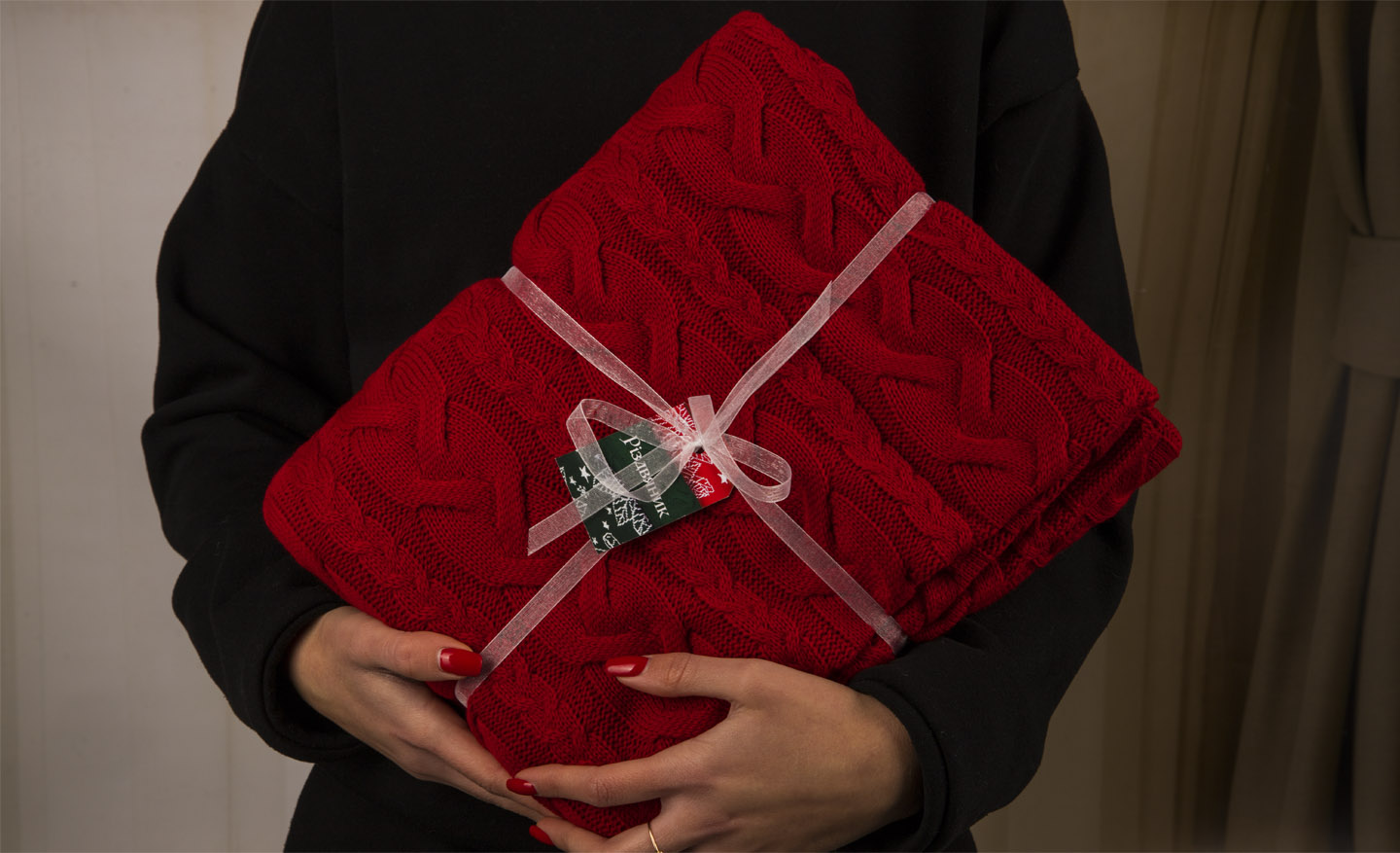 Фото - Плед полуторный Прованс Hit Kosa-01 красный 130х170 (030172)