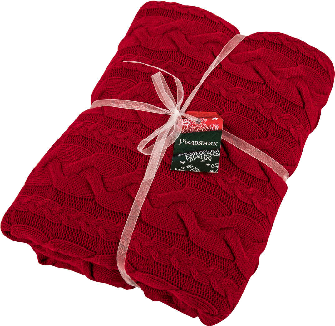 Фото - Плед полуторный Прованс Hit Kosa-01 красный 130х170 (030172)