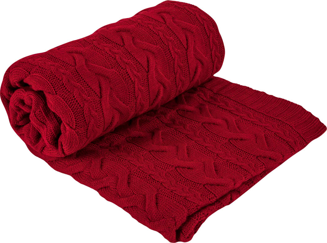 Фото - Плед полуторный Прованс Hit Kosa-01 красный 130х170 (030172)