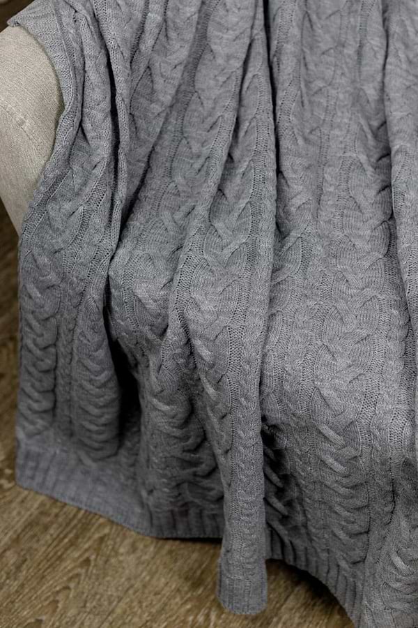 Фото - Плед полуторний Прованс Hit Kosa сірий 130х170 см (033721)