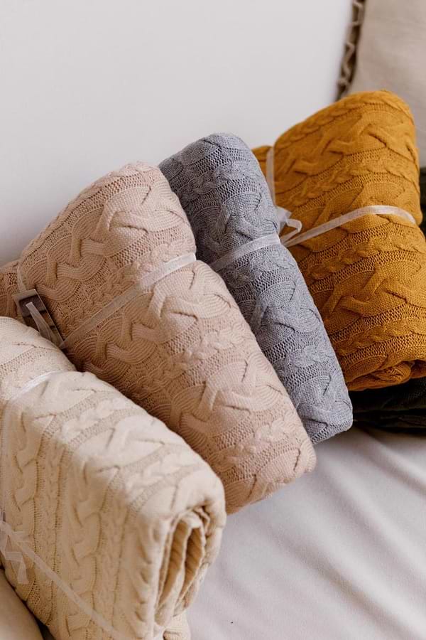 Фото - Плед полуторний Прованс Hit Kosa Охра 130х170 см (037558)