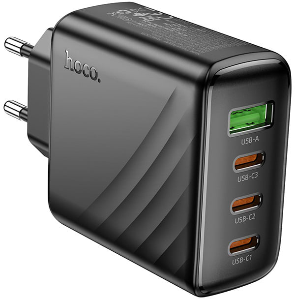 Мережевий зарядний пристрій HOCO CS27A Supply PD67W (3C1A) charger (EU) Black (6942007639835)