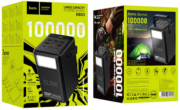 Фото - Батарея мобільна HOCO DB03 Endure 22.5W 100 000mAh Black