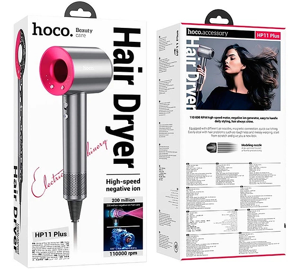 Фото - Фен HOCO HP11 Plus 1600W Rose Red (6942007631587)