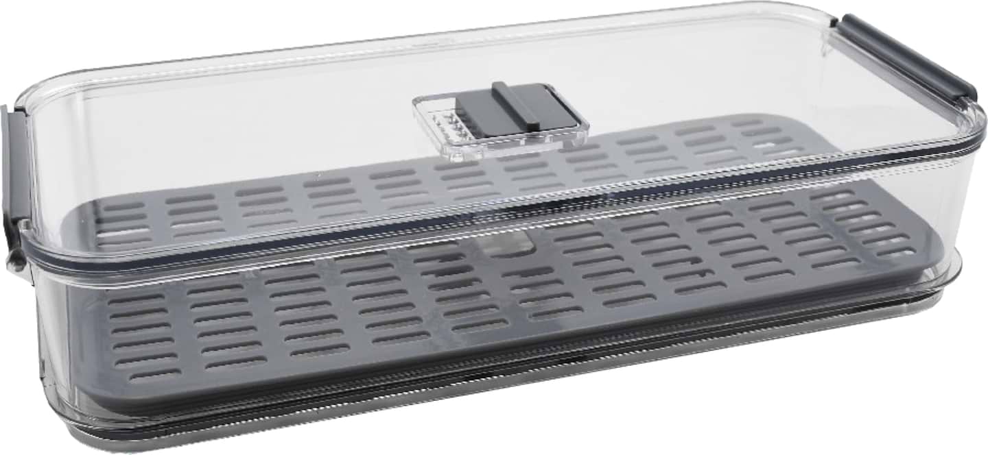 Ємність для зберігання Homax з вентиляційним отвором, піддоном для для свіжості продуктів харчування, 2.8 л 35.6х16.3х7.9 см (BR-05) - Фото 1