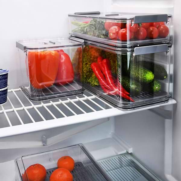 Фото - Ємність для зберігання Homax з вентиляційним отвором, піддоном для для свіжості продуктів харчування, 2.8 л 35.6х16.3х7.9 см (BR-05)