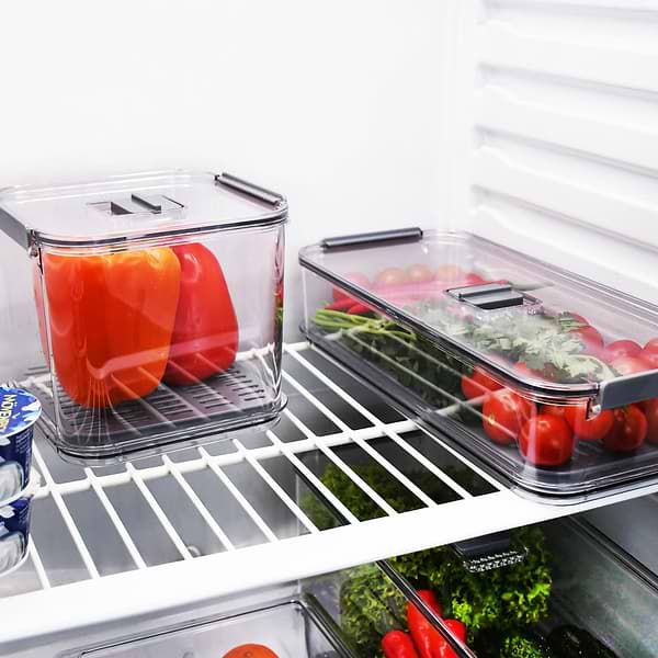 Фото - Ємність для зберігання Homax з вентиляційним отвором, піддоном для для свіжості продуктів харчування, 2.8 л 35.6х16.3х7.9 см (BR-05)