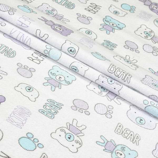 Фото - Комплект постельного белья детский Home Line Тедди сиренево-бирюзовый (174750)