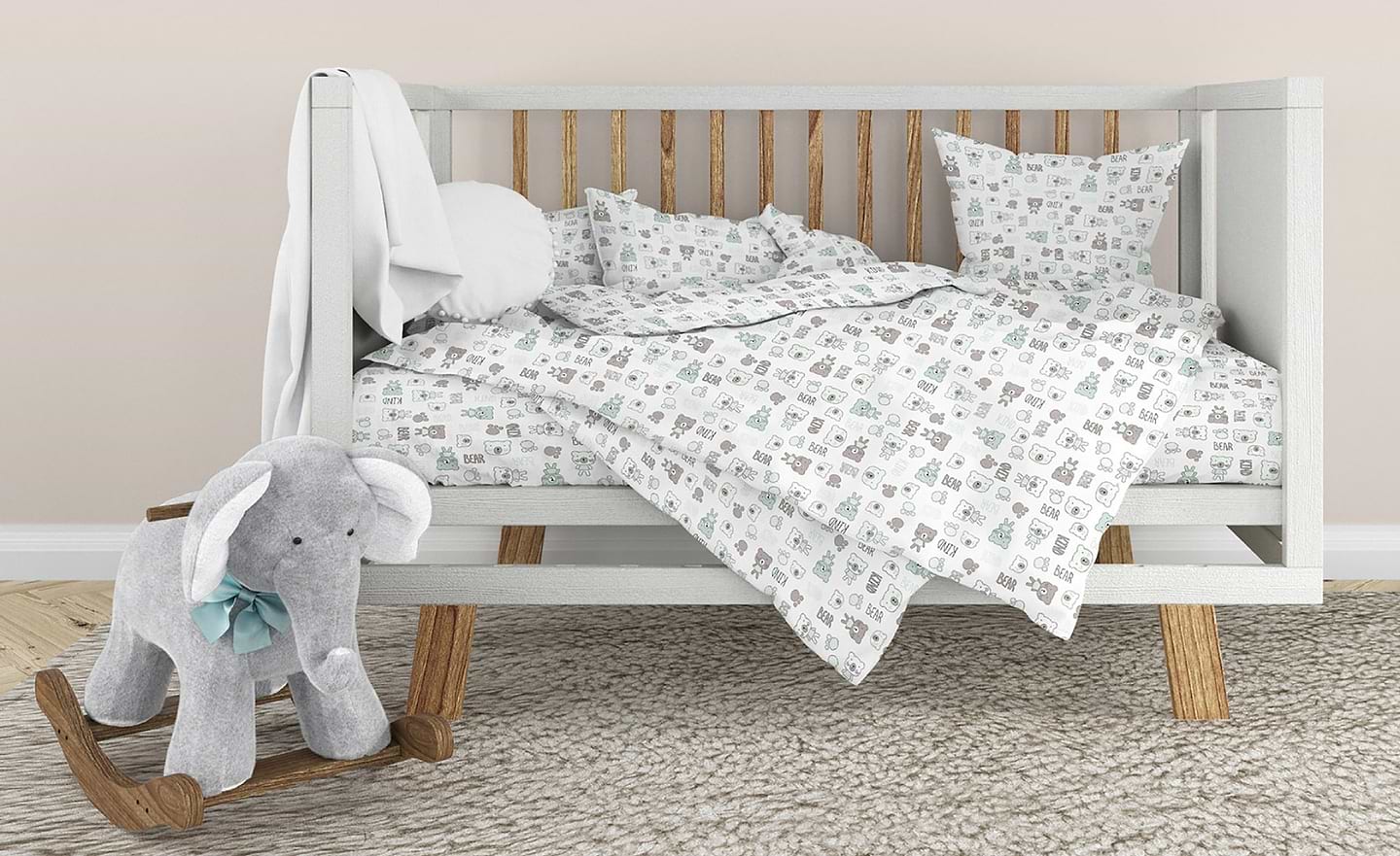 Комплект постельного белья детский Home Line Тедди кофейно-ментоловый (181499)