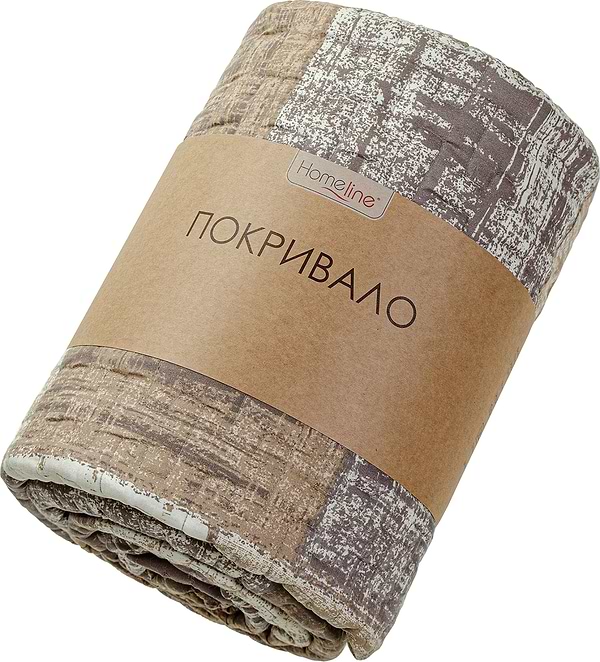 Фото - Покрывало двуспальное Home Line 160Х210 1910740-06 Прямоугольники бежевые и коричневые (178342)