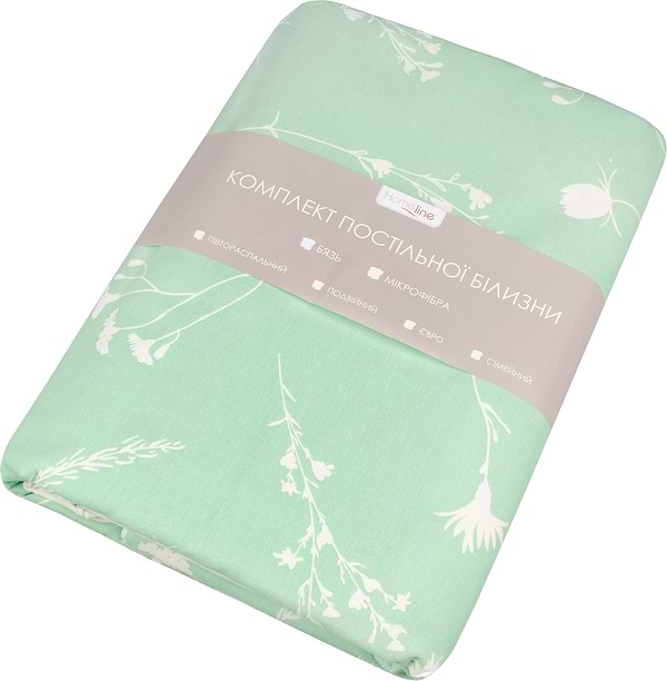 Фото - Комплект постельного белья Home Line Васильки белые и зеленые (162853)