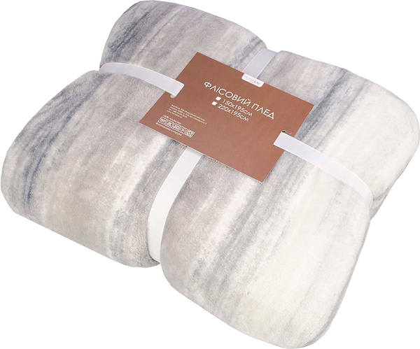 Фото - Плед двоспальний Home Line Принт сірий градієнт (164496)