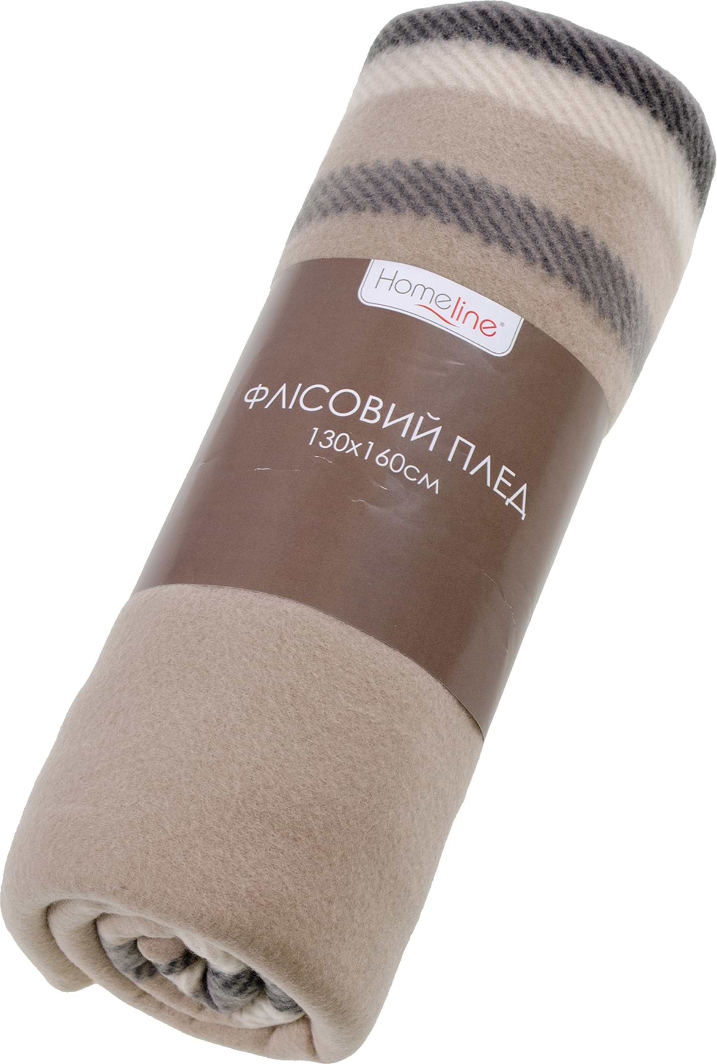 Плед односпальний Home Line Полар принт Щ200 клітина бежево-чорна 130х160 (170771)