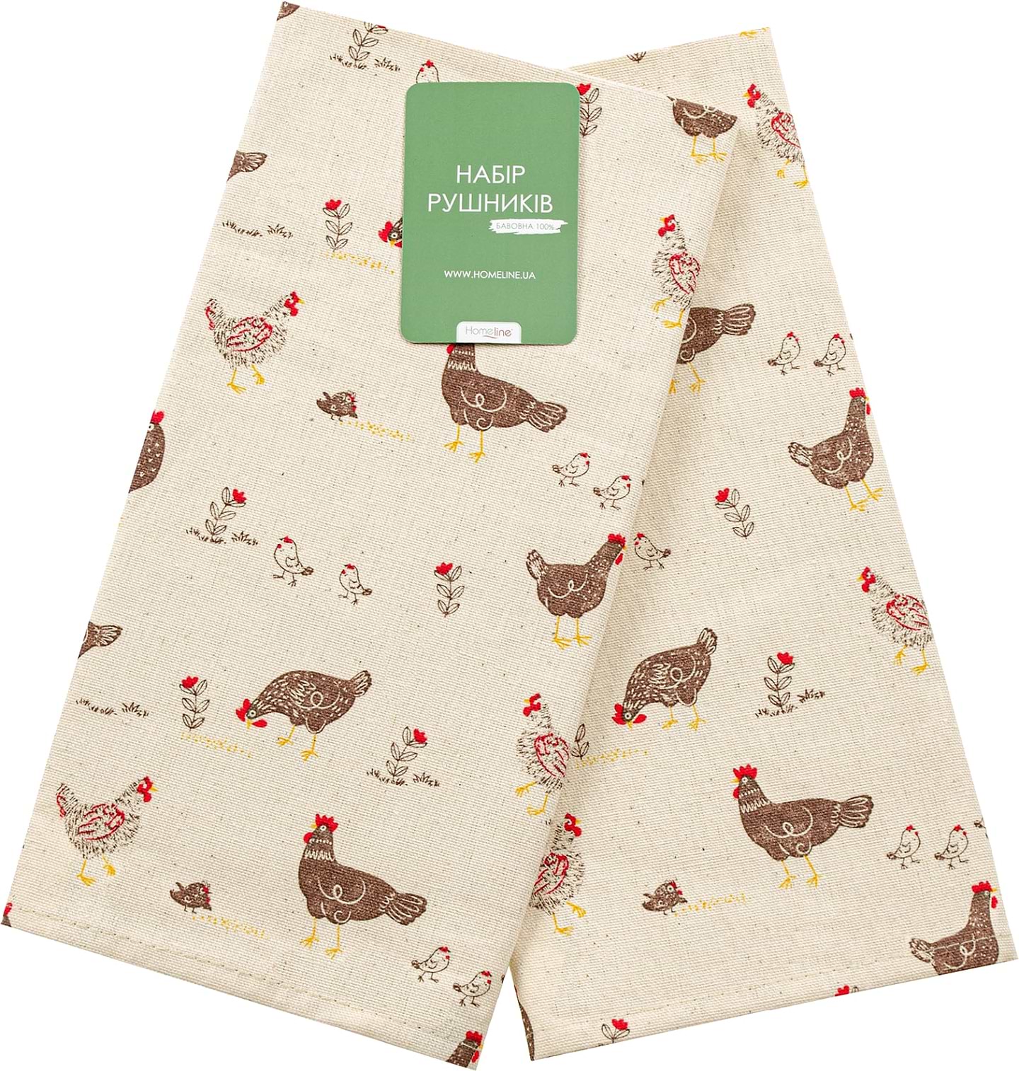 Набір рушників Home Line 40Х60 Прогулянка з курчатами коричневий 2 шт. (182686)