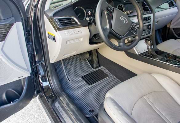 Фото - Килимки ворсові в салон авто EVAtech Standard для Hyundai Sonata (LF) Hybrid 2014-2019 7 покоління Sedan USA чорний кант HY43551CVB5KH3VEB