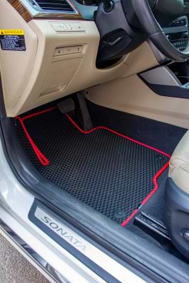 Фото - Коврики ворсовые в салон авто EVAtech Standard для Hyundai Sonata (LF) Hybrid 2014-2019 7 поколение Sedan USA черный кант HY43551CVK5KH5VEB