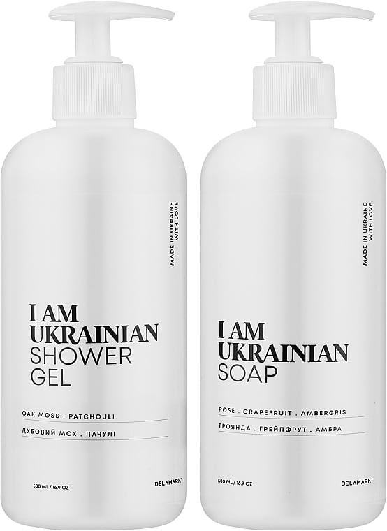 Купити Подарунковий набір для догляду за тілом DeLaMark Рідке мило 500 мл +Гель для душу з ароматом дубового моху пачулі 500 мл (4820152333629) - Фото 1 Подарунковий набір для догляду за тілом DeLaMark Рідке мило 500 мл +Гель для душу з ароматом дубового моху пачулі 500 мл (4820152333629) - Фото 1