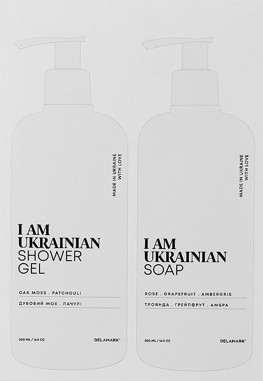 Фото - Подарочный набор для ухода за телом DeLaMark Жидкое мыло 500 мл +Гель для душа с ароматом дубового мха пачули 500 мл (4820152333629)