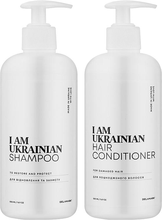 Подарочный набор для ухода за волосами DeLaMark Шампунь 500 мл +Кондиционер 500 мл для поврежденных волос (4820152333636)