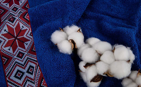 Фото - Рушник для обличчя GM Textile махровий синій Єдність 50х90