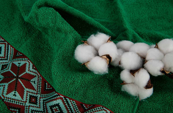 Фото - Рушник для обличчя GM Textile махровий зелений Єдність 50х90