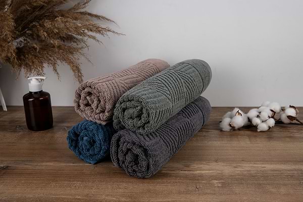 Фото - Рушник для обличчя GM Textile Уельс синій махровий 50х90