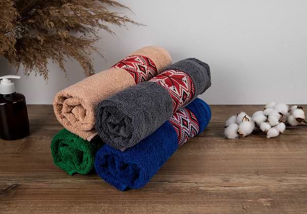 Фото - Рушник для обличчя GM Textile махровий зелений Єдність 50х90