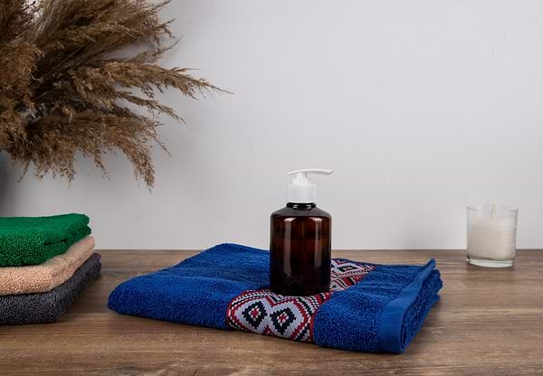 Фото - Рушник для обличчя GM Textile махровий синій Єдність 50х90