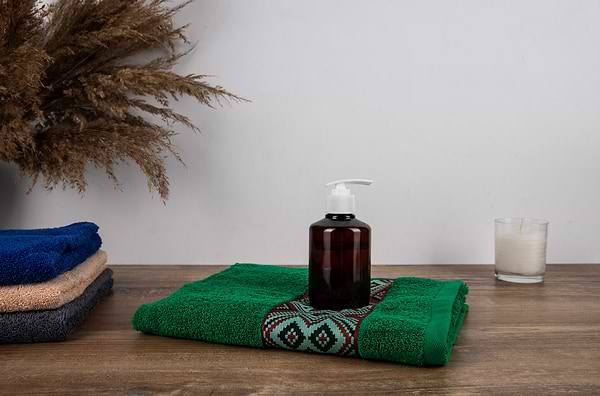 Фото - Рушник для обличчя GM Textile махровий зелений Єдність 50х90