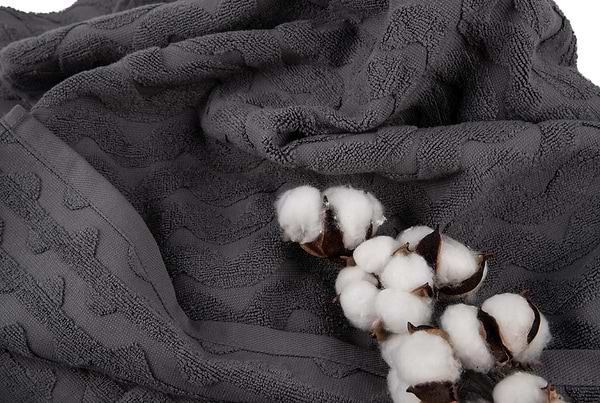 Фото - Рушник банний GM Textile махровий жакардовий сірий (зігзаг) 70х140