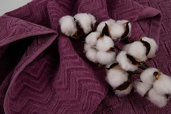 Фото - Рушник для обличчя GM Textile махровий жакардовий велюр світло-фіолетовий 50х90