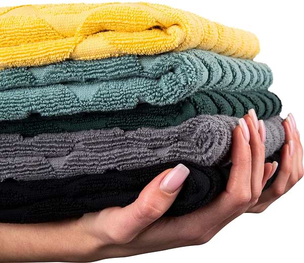 Фото - Рушник для обличчя GM Textile махровий жакардовий жовтий (зігзаг) 50х90