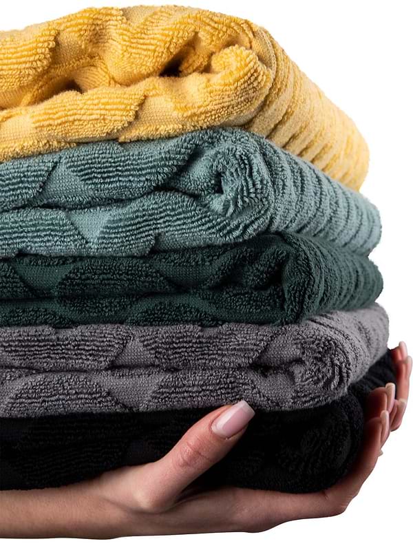 Фото - Полотенце банное GM Textile махровое жаккардовое желтый (зигзаг) 70х140